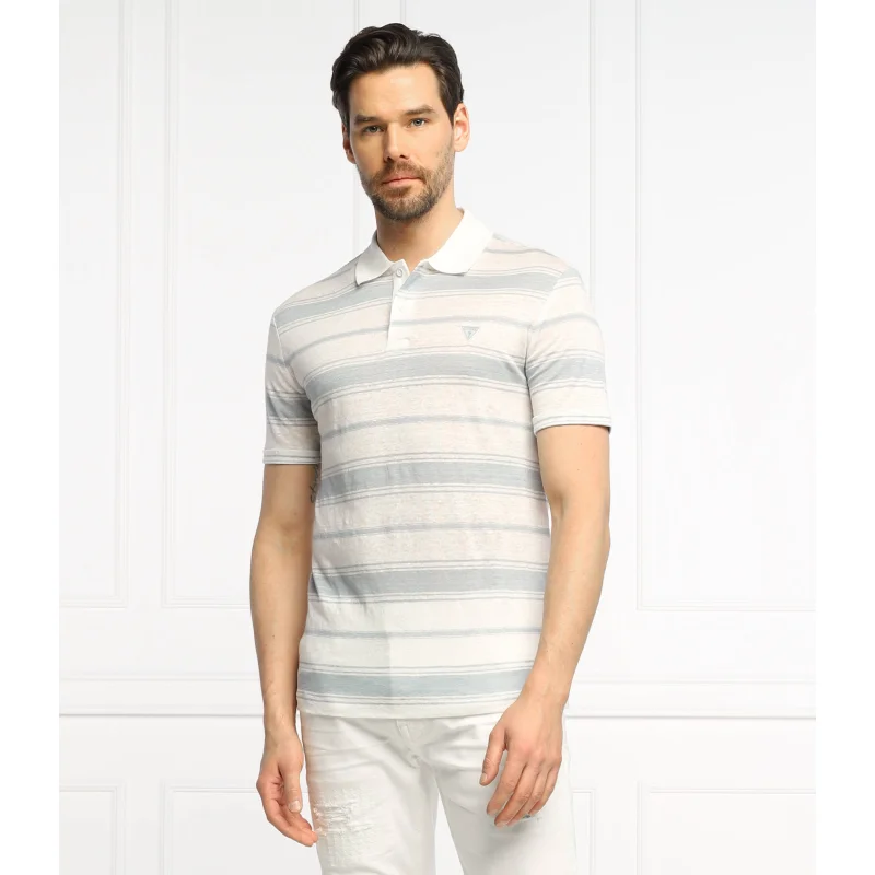 GUESS Lniane polo JOSU | Regular Fit