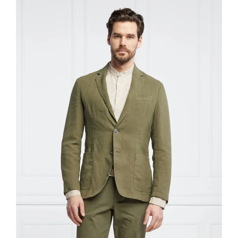 BOSS Lniana marynarka C-Hanry-D-222F | Slim Fit
