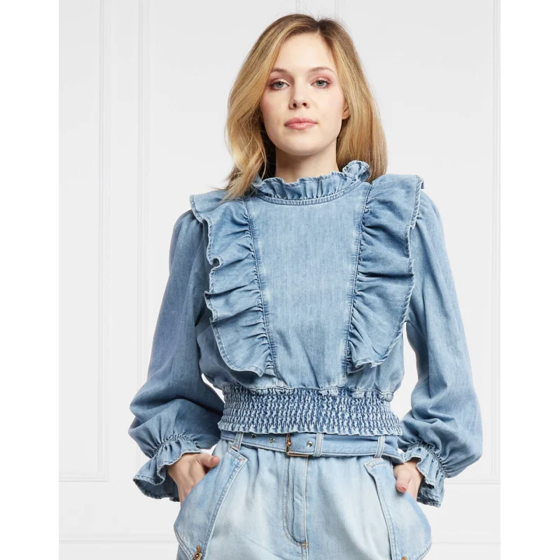 Pinko Bluzka TURBATA | Cropped Fit | denim