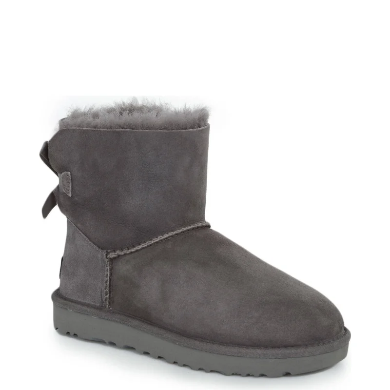 UGG Skórzane śniegowce Mini bailey bow II | z dodatkiem wełny