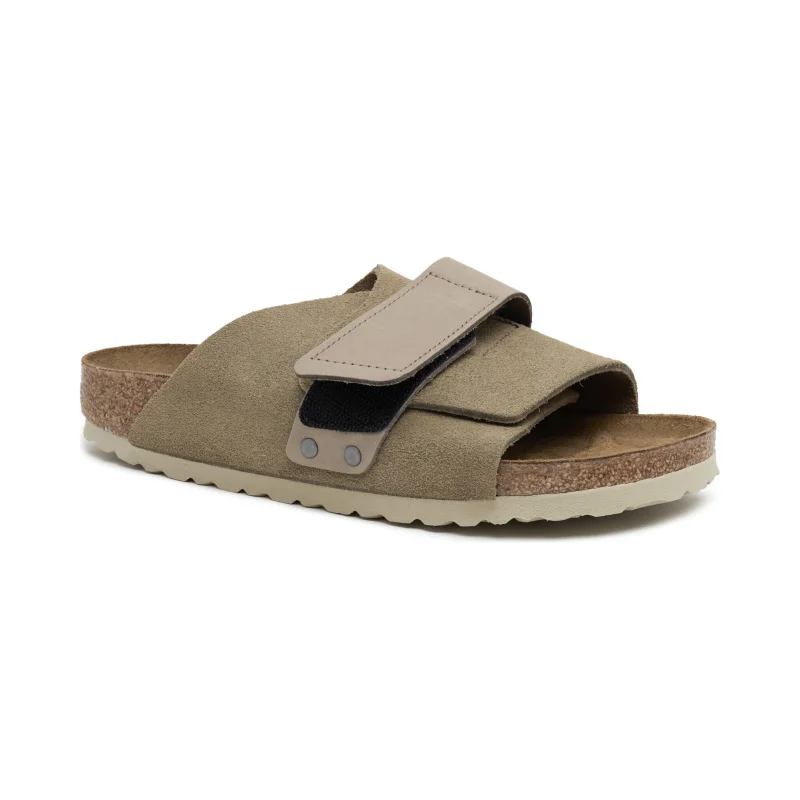 Birkenstock Skórzane klapki Kyoto VL Taupe