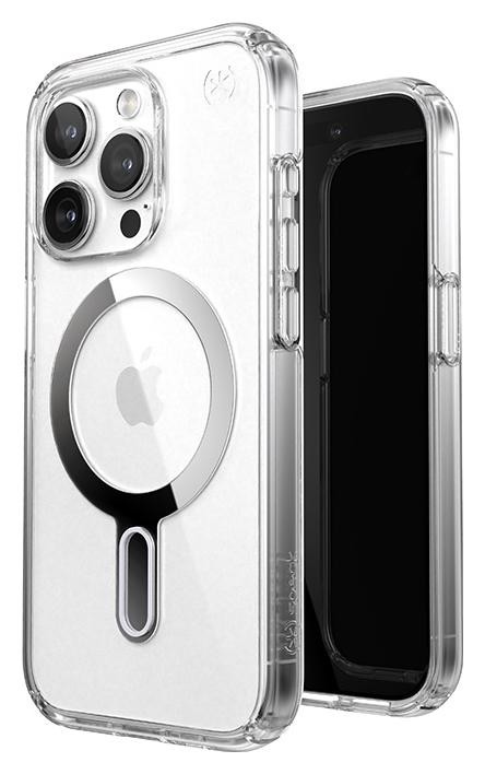 Speck Presidio Perfect-Clear ClickLock & Magsafe do iPhone 15 Pro (Clear / Chrome Finish / Serene Silver)