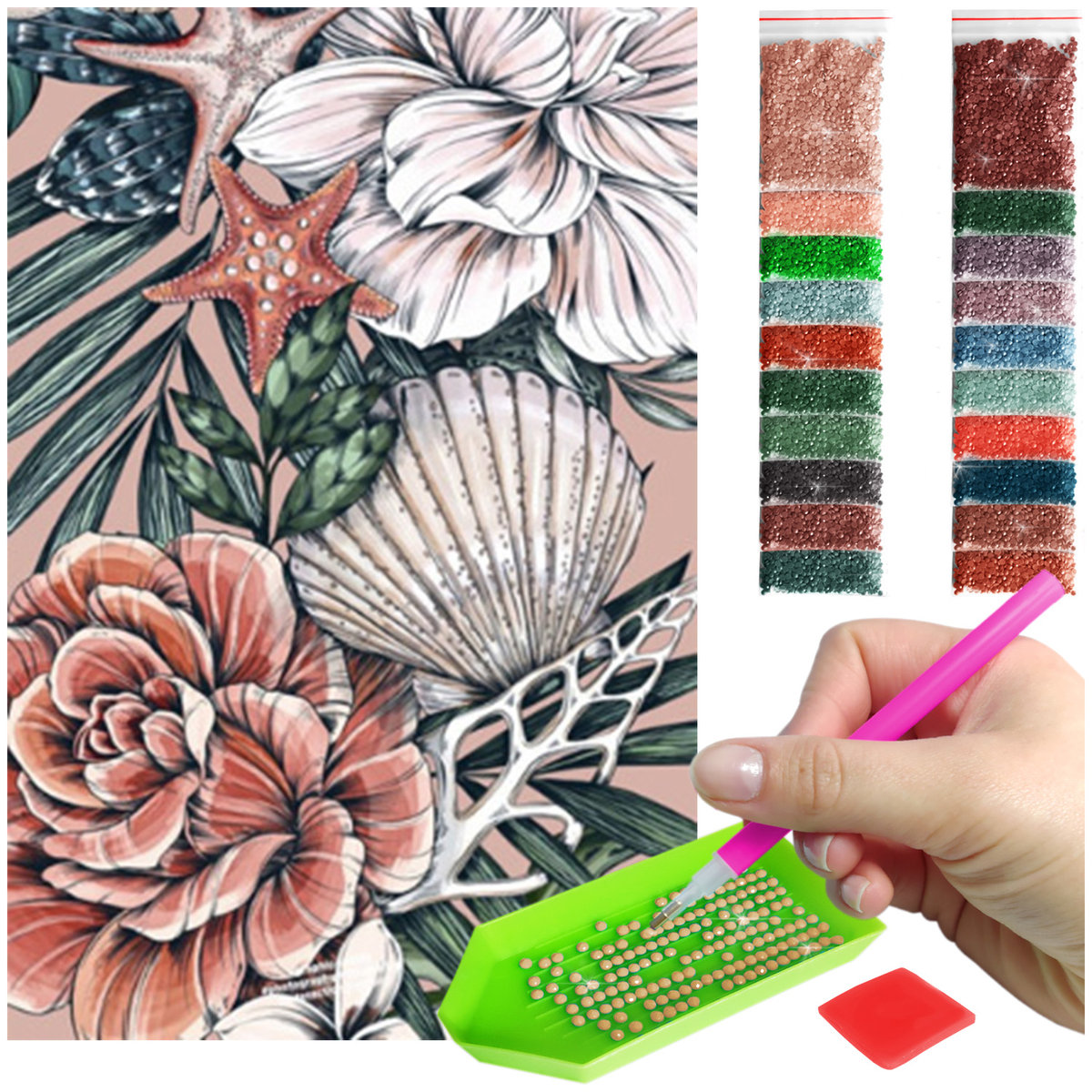 Haft Diamentowy ARTULIO, Obraz DIY 5D, Diamond Painting, Mozaika Diamentowa 40X60cm (Obraz z roślinami) + Zestaw Akcesoriów