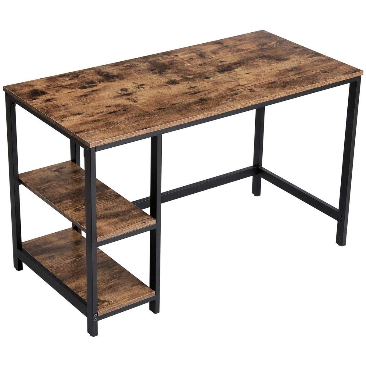 Biurko ciemny brąz z półkami Loft BEGRYF 120x60x75