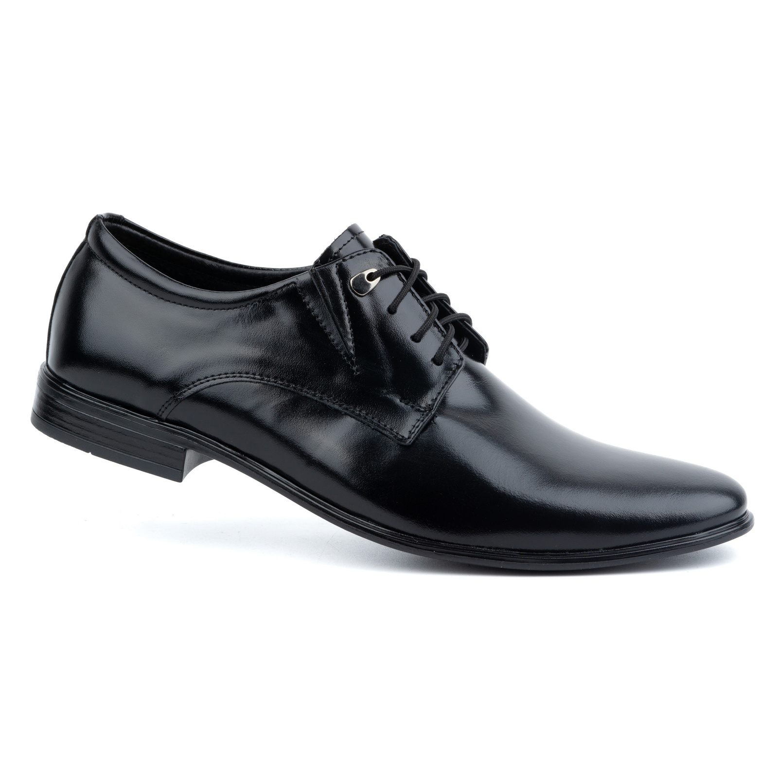 Wizytowe buty męskie skórzane sznurowane eleganckie 304LU czarne - Buty Olivier