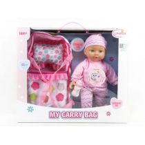 Lalka bobas 32cm z butelką nosidełkiem i dźwiękiem BLAL9130 BIGTOYS