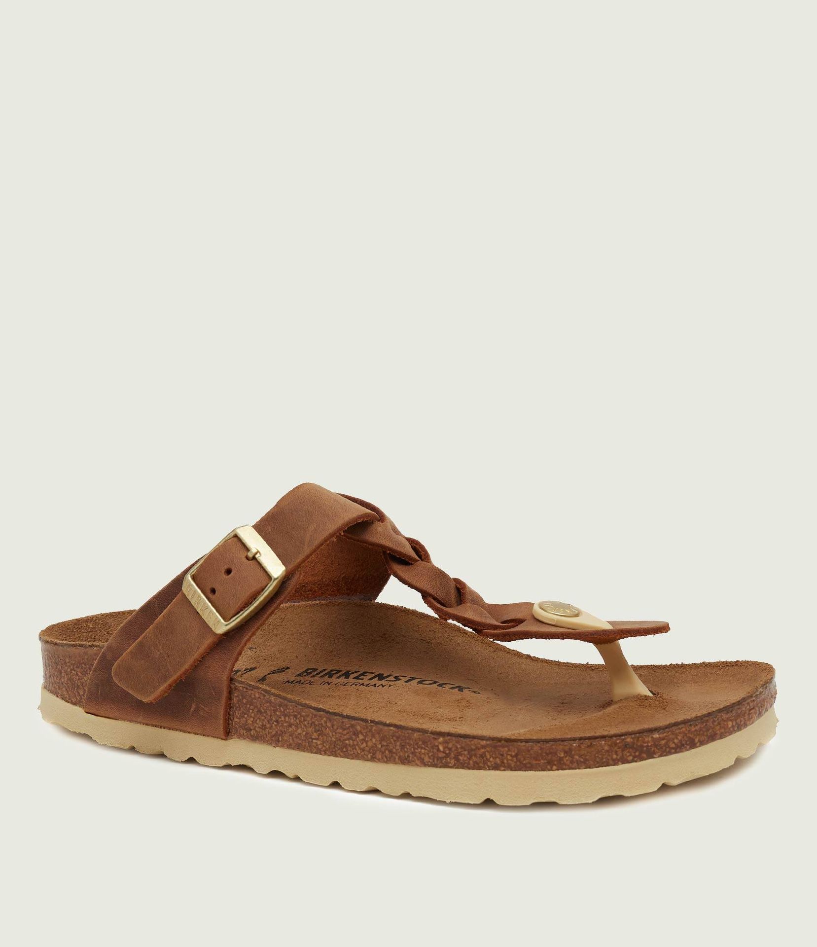 Birkenstock Skórzane japonki Gizeh Braided LEOI narrow fit