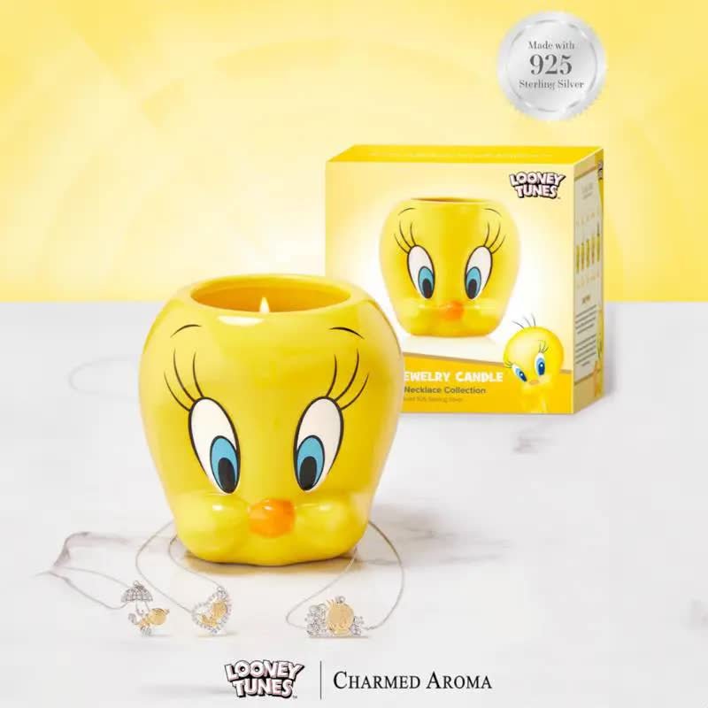 Świeczka z biżuterią Naszyjnik Srebro 925 Charmed Aroma - Looney Tunes Tweety Bird