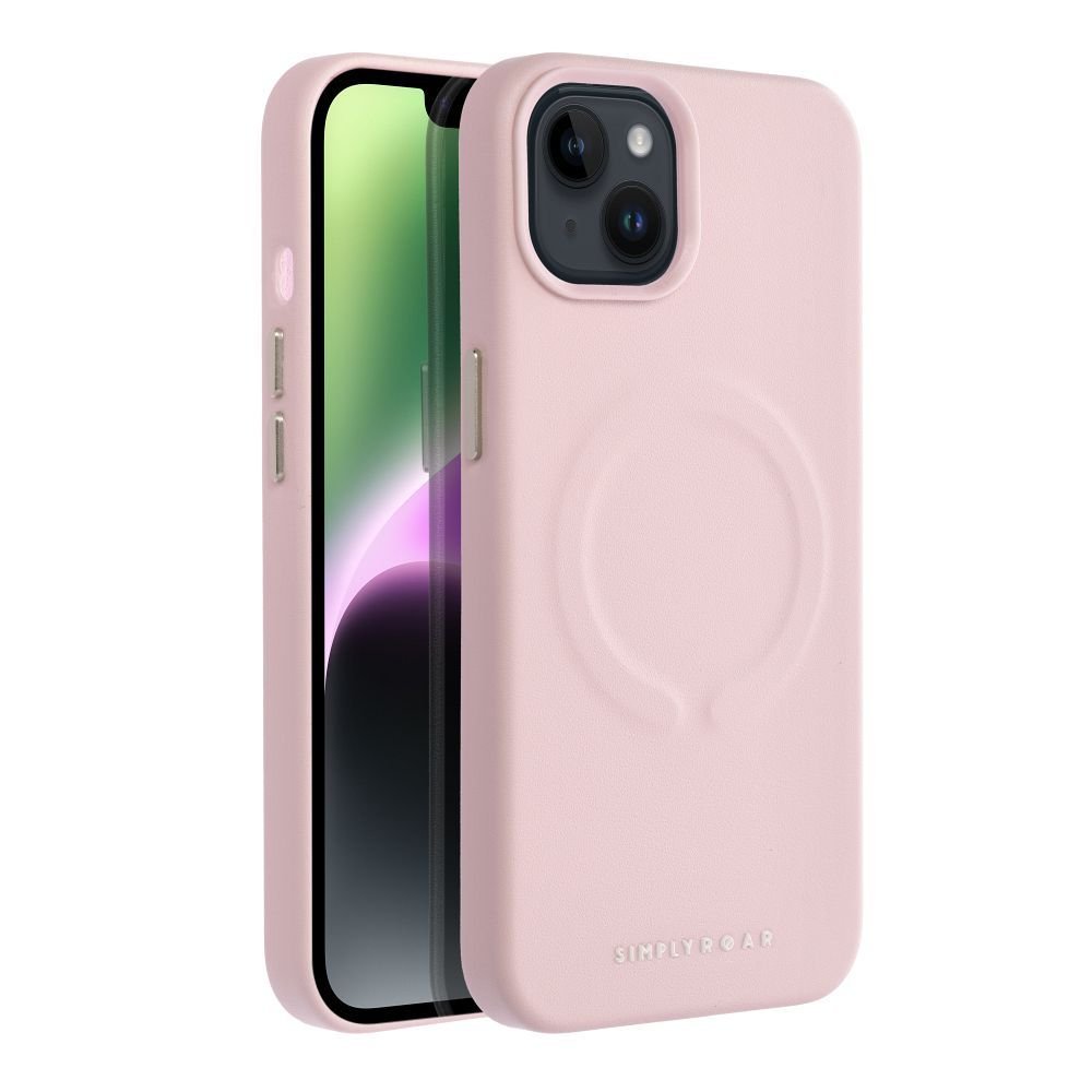 Futerał Roar Leather Mag Case kompatybilny z MagSafe - do iPhone 15 Plus Różowy