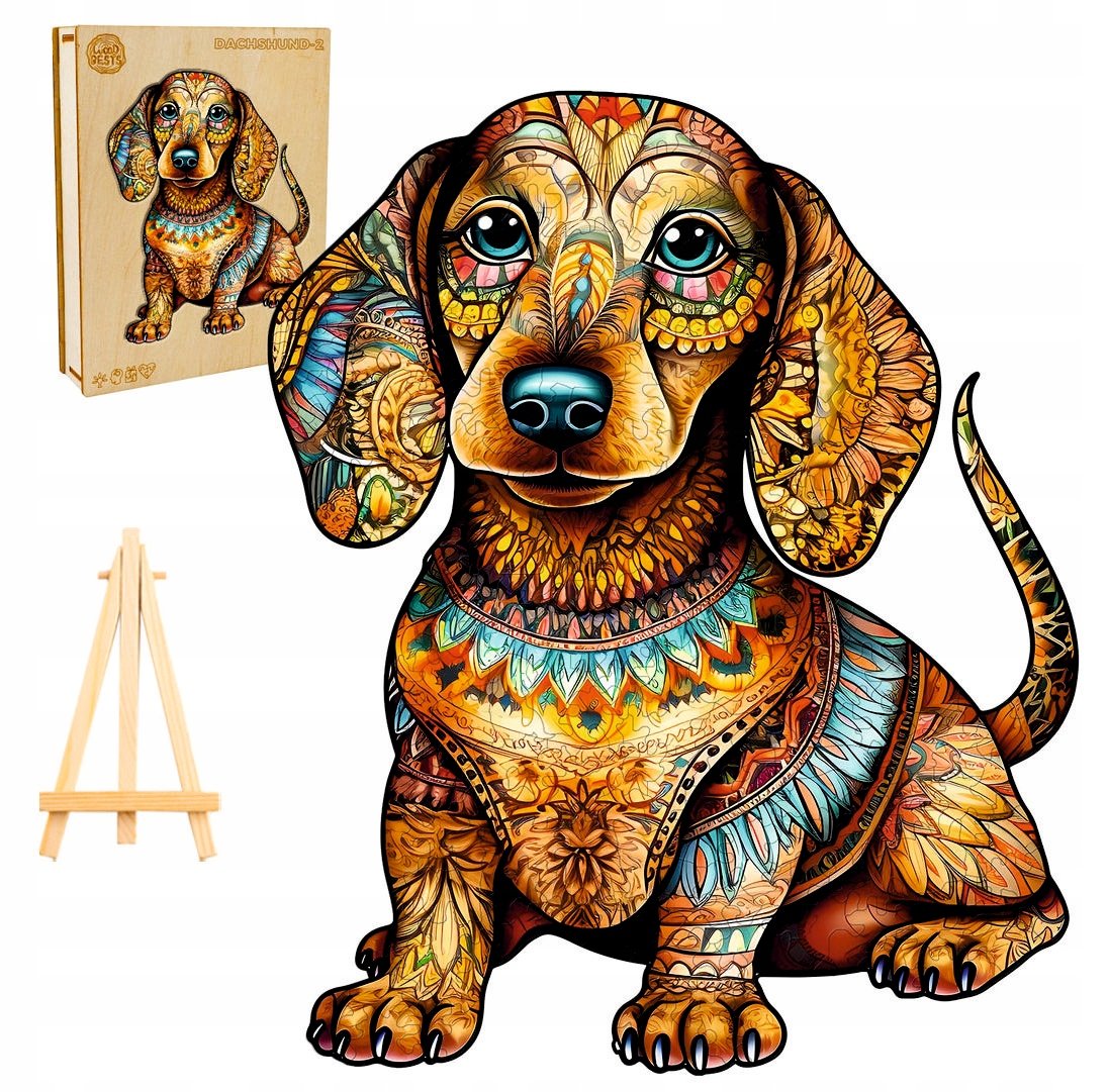PUZZLE DREWNIANE DLA DOROSŁYCH DUŻE 300 ELEMENTÓW JAMNIK DREWNIANE PUDEŁKO