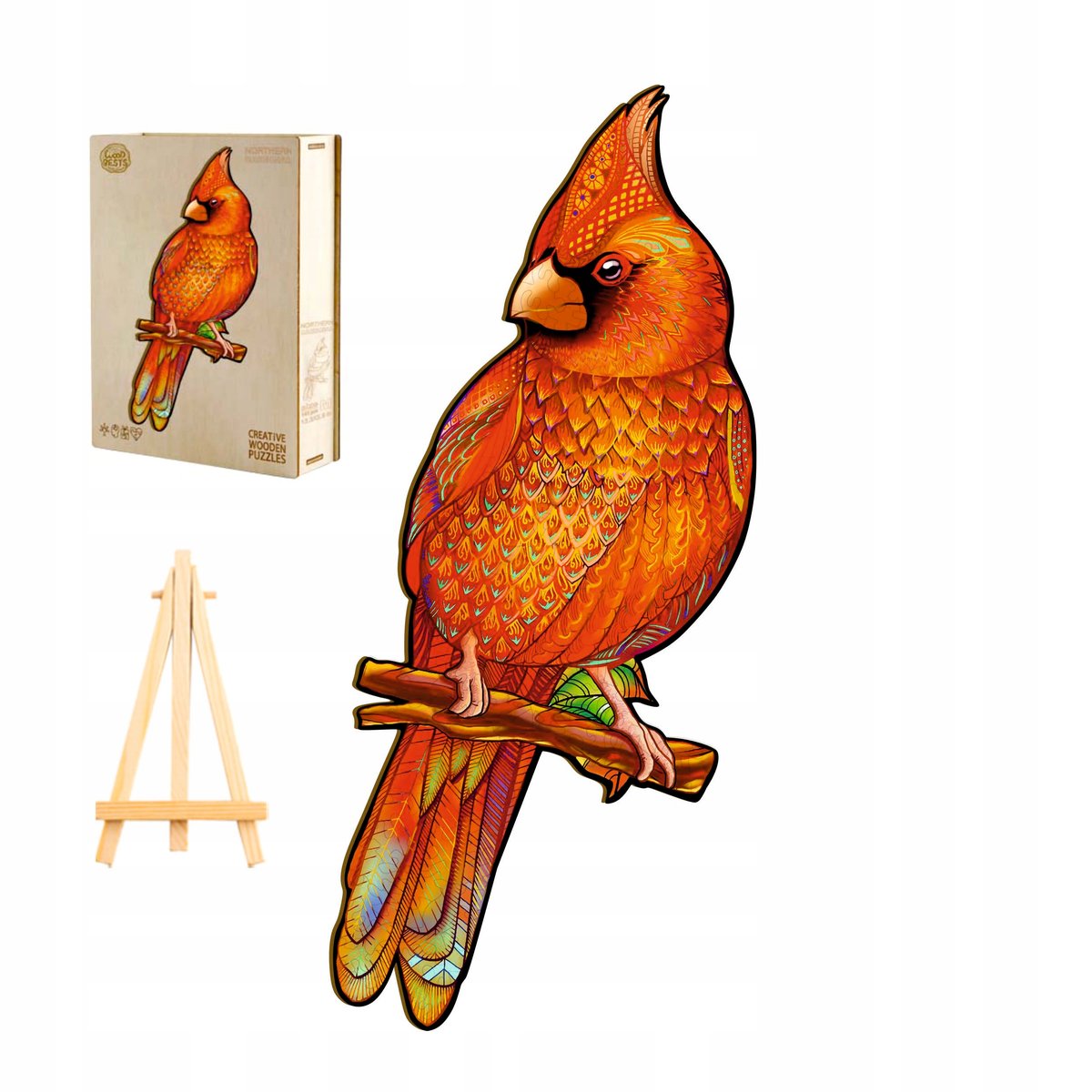PUZZLE DREWNIANE DUŻE 233ELEMENTY KARDYNAŁ SZKARŁATNY DREWNIANE PUDEŁKO