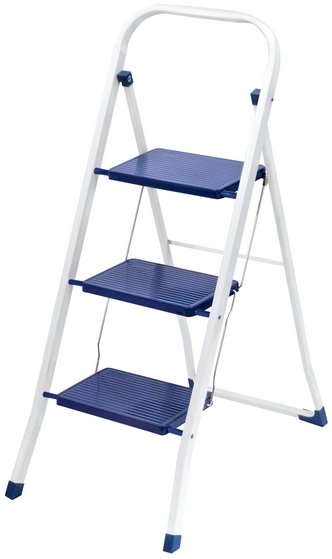 Stołek składany drabinka w kolorze niebieskim 3 stopnie 116 cm Casa Si Arco 3