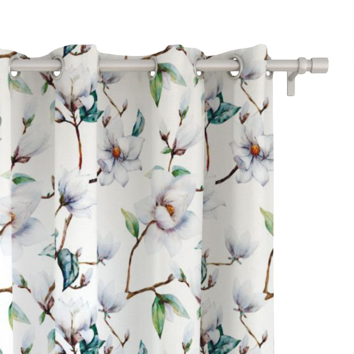Zasłona SPRING wzór SP15 | biała magnolia 150 x 150 cm tkanina zaciemniająca