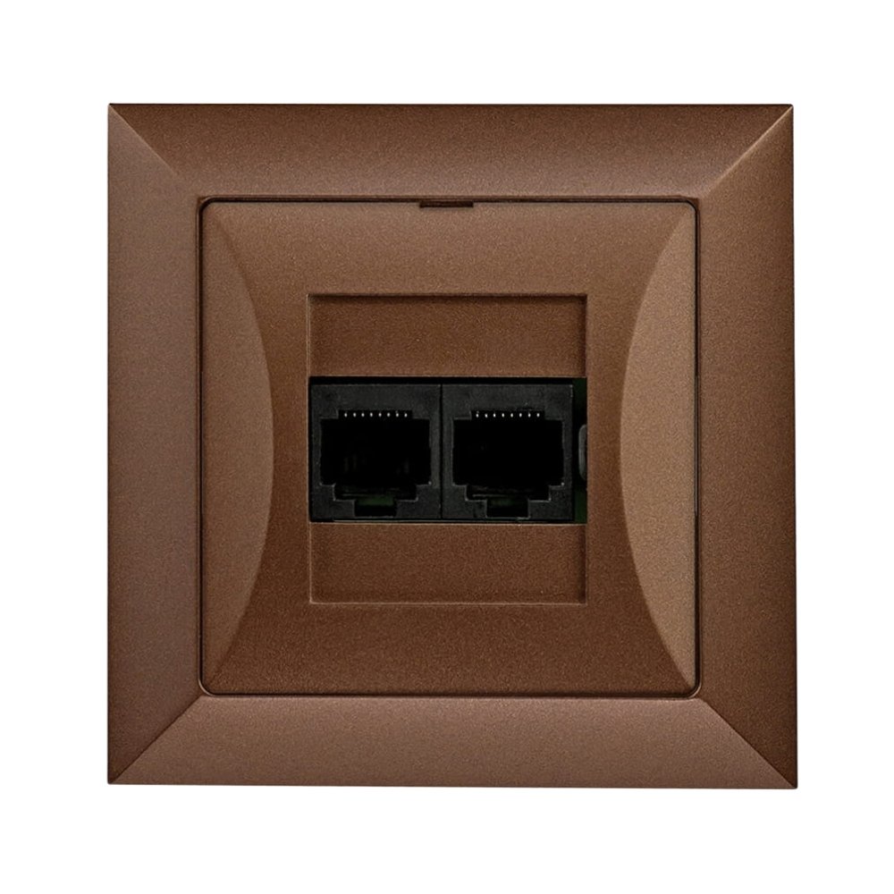 Gniazdo podtynkowe komputerowe 2 x RJ45 Opal miedź Timex GTP-22 Op MI