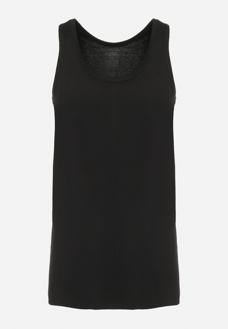 Czarna Klasyczna Koszulka Bez Rękawów Tank Top Clecotia