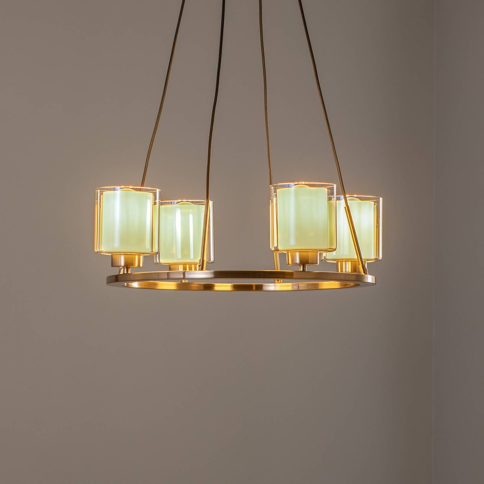 Lucea Żyrandol Ressa Ø 59 cm mosiądz antyczny, 4-pkt.