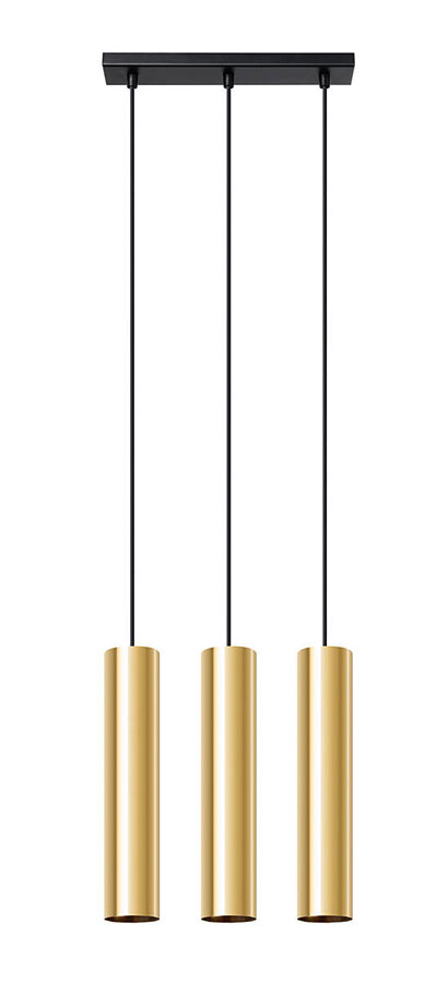 Złota potrójna lampa wisząca sople - 3X A416 Karolis