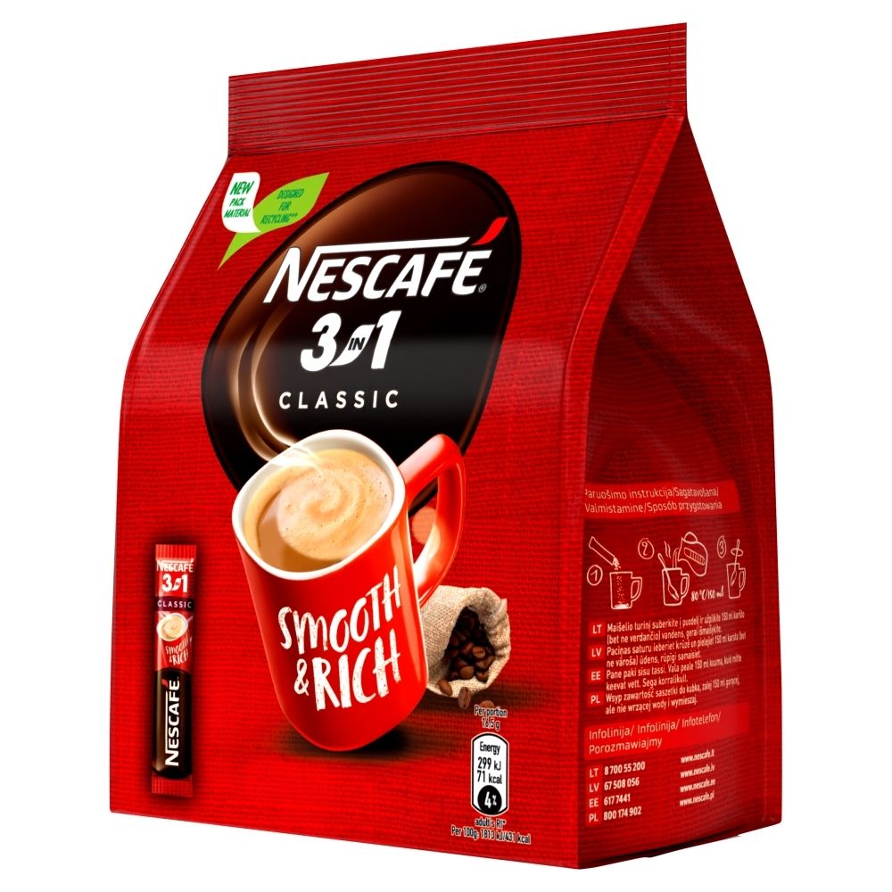 Nescafe 3in1 Classic Rozpuszczalny napój kawowy 20 x 16,5 g