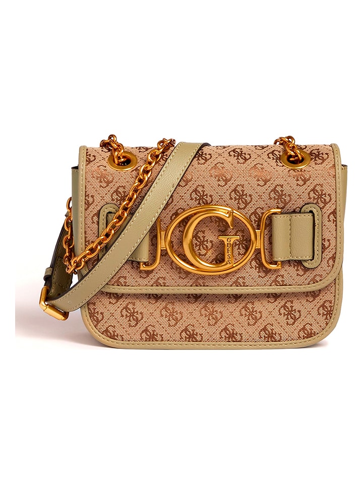 Guess Torebka w kolorze beżowo-zielonym - 21 x 16 x 7 cm