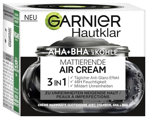 Garnier SkinActive AHA+BHA z węglem 3 w 1 krem do twarzy matujący do skóry skłonnej do zanieczyszczeń, 50 ml