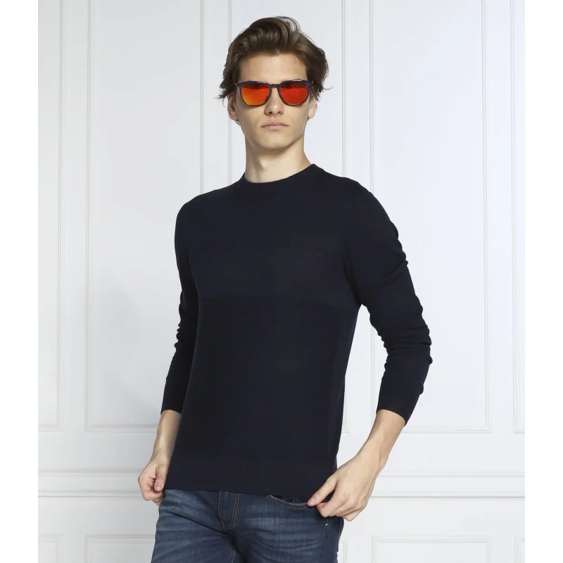 Armani Exchange Sweter | Slim Fit | z dodatkiem jedwabiu