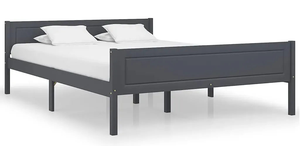 Szare Sosnowe Dwuosobowe Łóżko 160X200 W3-G22