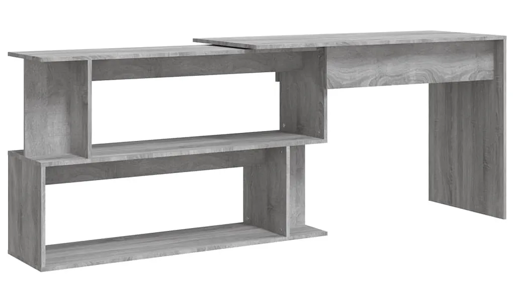 Elior Narożne biurko z półkami szary dąb P5-D95