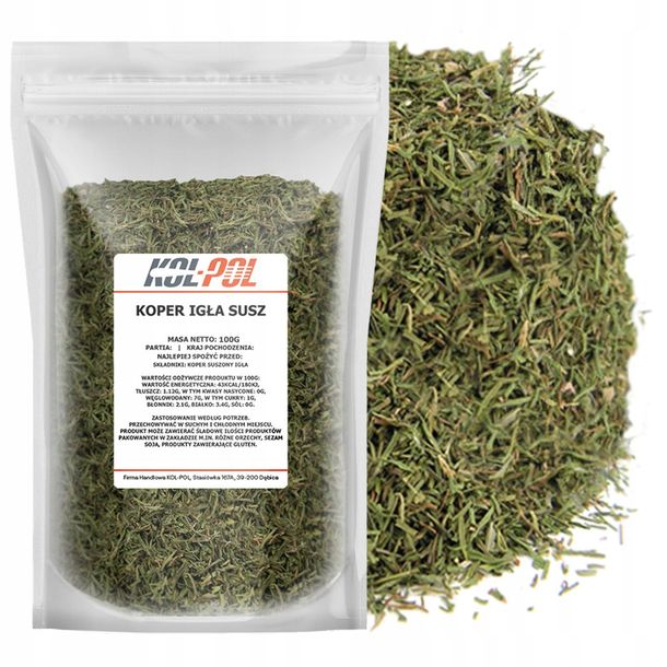KOPEREK SUSZONY 100g Liść kopru naturalny aromat