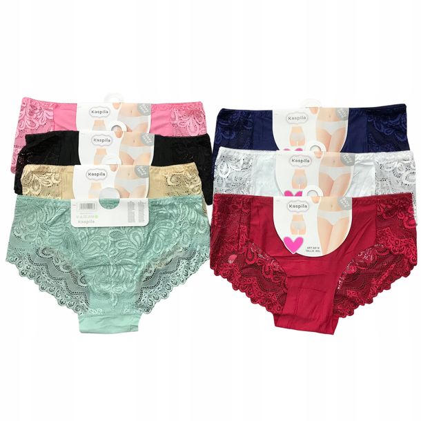 6X Majtki damskie laserowo cięte size L bezszwowe figi koronkowe HANA STORE