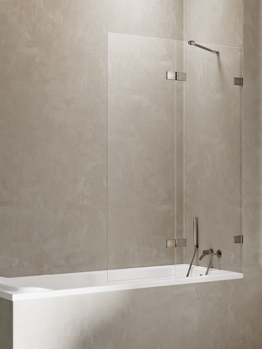 Parawan nawannowy New Trendy Avexa 140x150 cm 2-częściowy uchylny prawy grafitowy EXK-3530