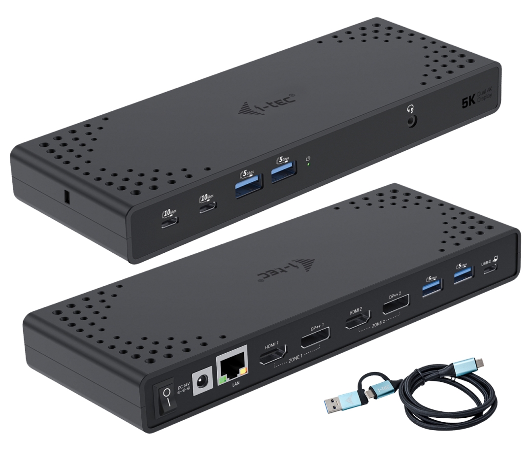 i-tec USB 3.0 / USB-C / Thunderbolt 3 Dual Display Docking Station