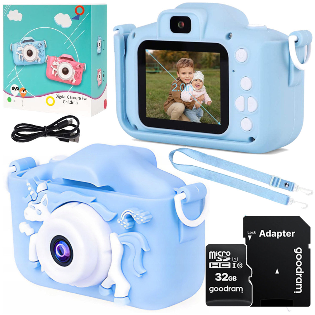 Cyfrowy APARAT FOTOGRAFICZNY KAMERA DLA DZIECI JEDNOROŻEC + karta micro SD Z701NK