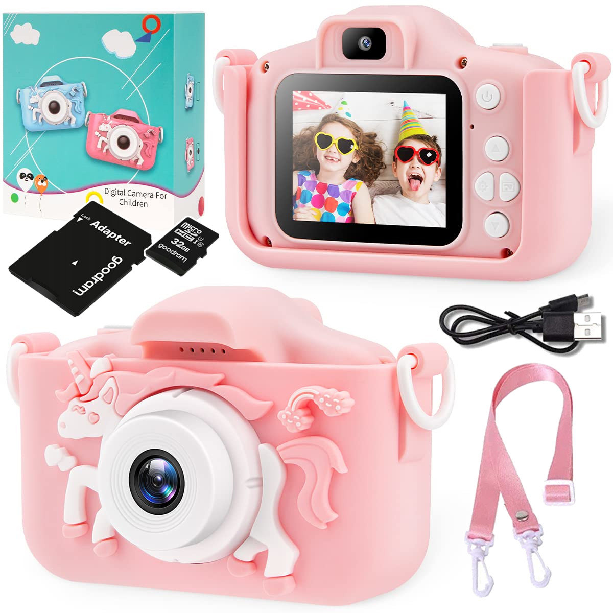 Cyfrowy APARAT FOTOGRAFICZNY KAMERA DLA DZIECI JEDNOROŻEC + karta micro SD  Z701RK
