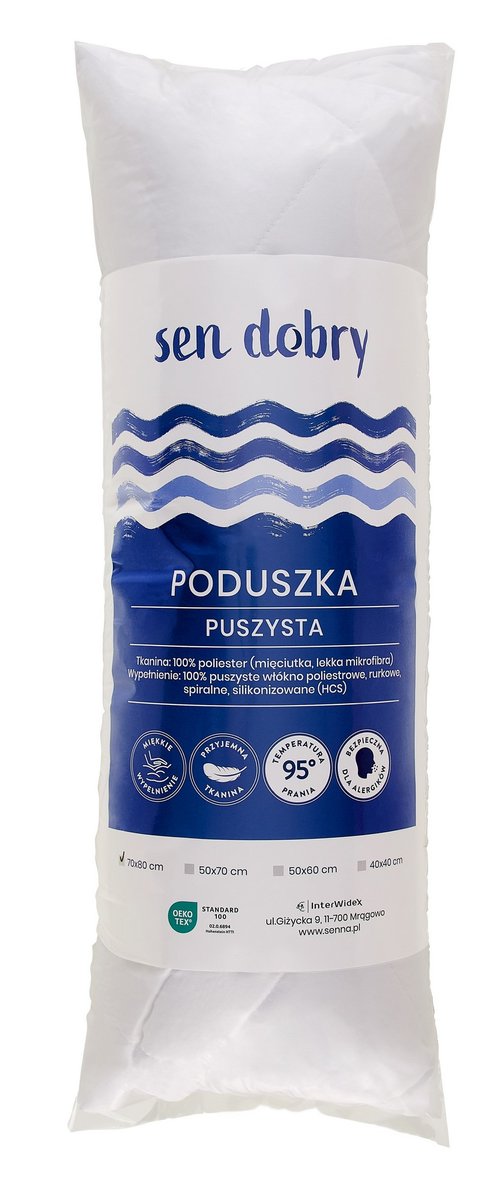 Poduszka antyalergiczna pikowana Sen Dobry 70x80 puszysta biała