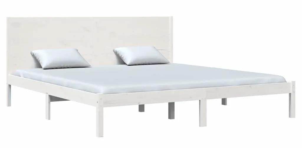 Białe dwuosobowe łóżko drewniane 200x200 F7-N34