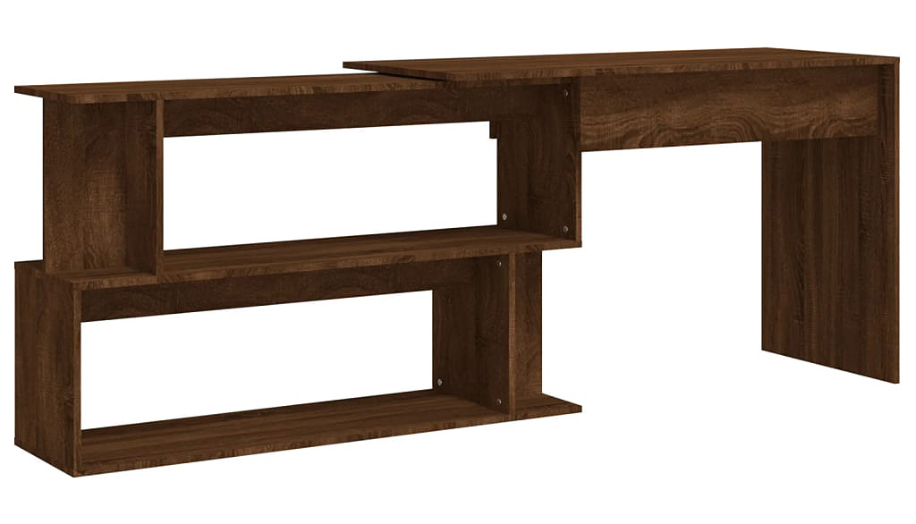 Biurko do nauki i pracy z obrotową konstrukcją brązowy dąb M8-A64