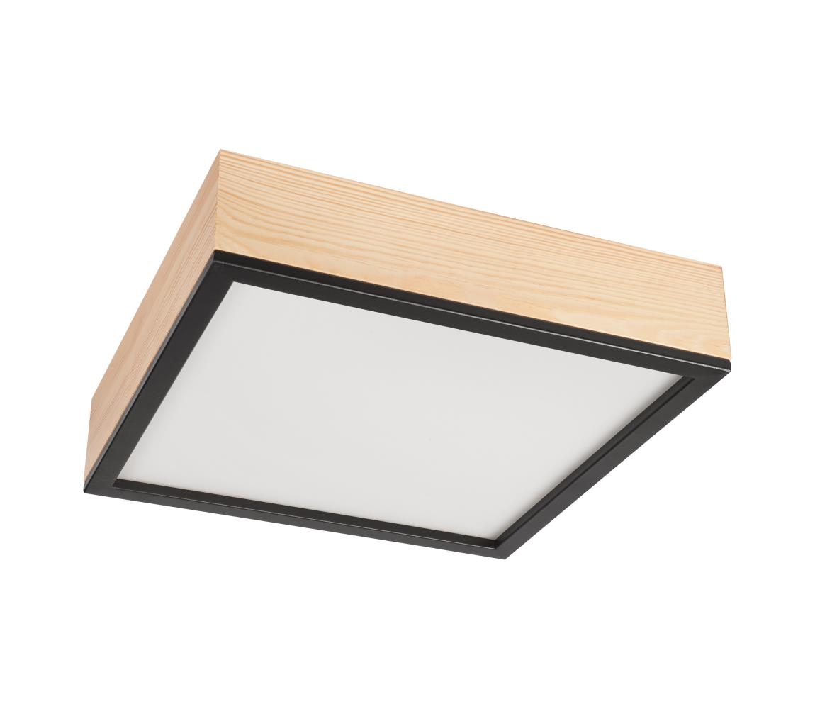 Lampa sufitowa NATURAL SQUARE 4xE27/15W/230V 39x39 cm sosna/czarna
