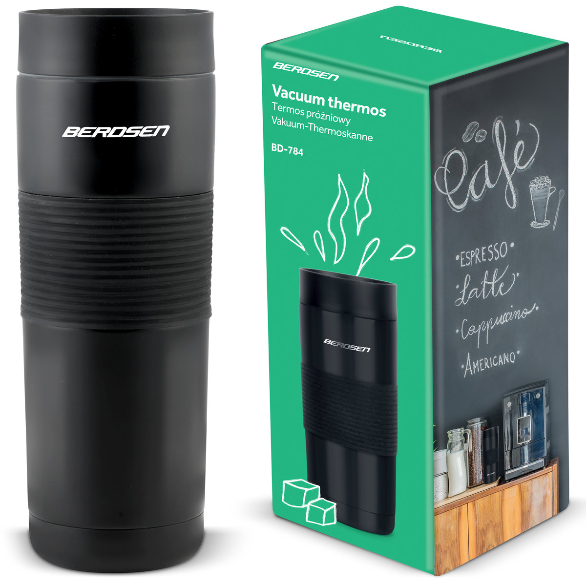 Kubek termiczny termos 590ml do kawy herbaty Berdsen