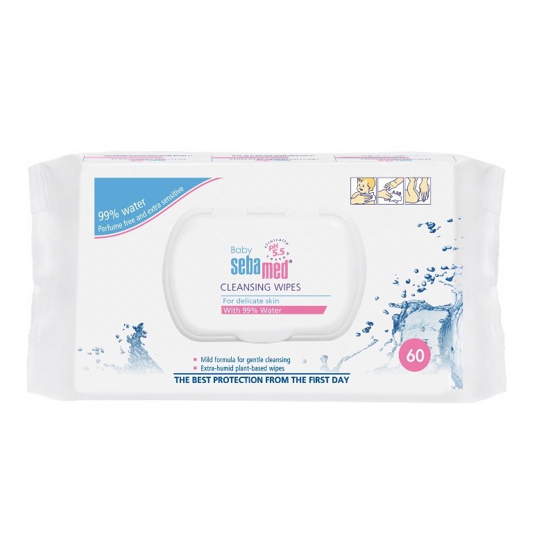 Sebamed, Baby Cleansing Wipes, Chusteczki Oczyszczające Dla Dzieci, 60szt.