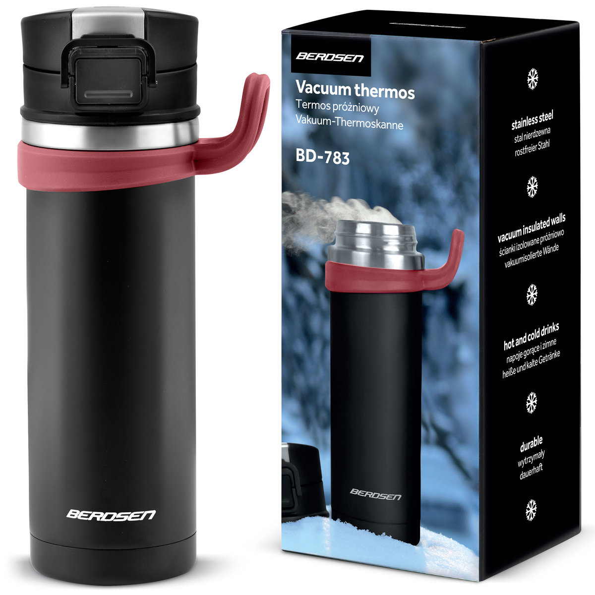 Kubek termiczny termos podróżny na kawę herbatę 450ml Berdsen