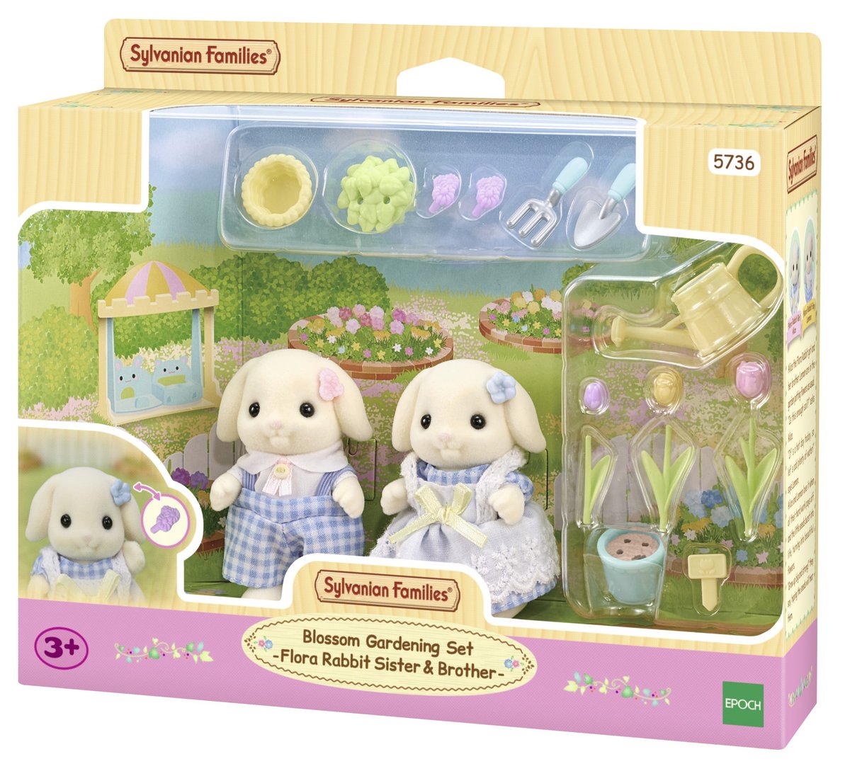 Epoch, Kwiatowy zestaw z figurkami Flora Rabbit Sylvanian Families 5736