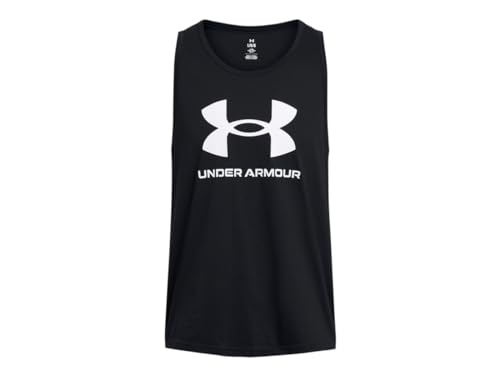 Under Armour UA Sportstyle Logo Tank, czarny/biały, SM