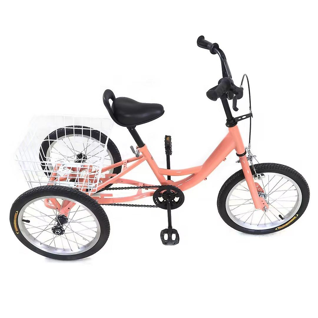 16-calowy trójkołowy rower dziecięcy z dużą prędkością i dużym koszem pomarańczowy