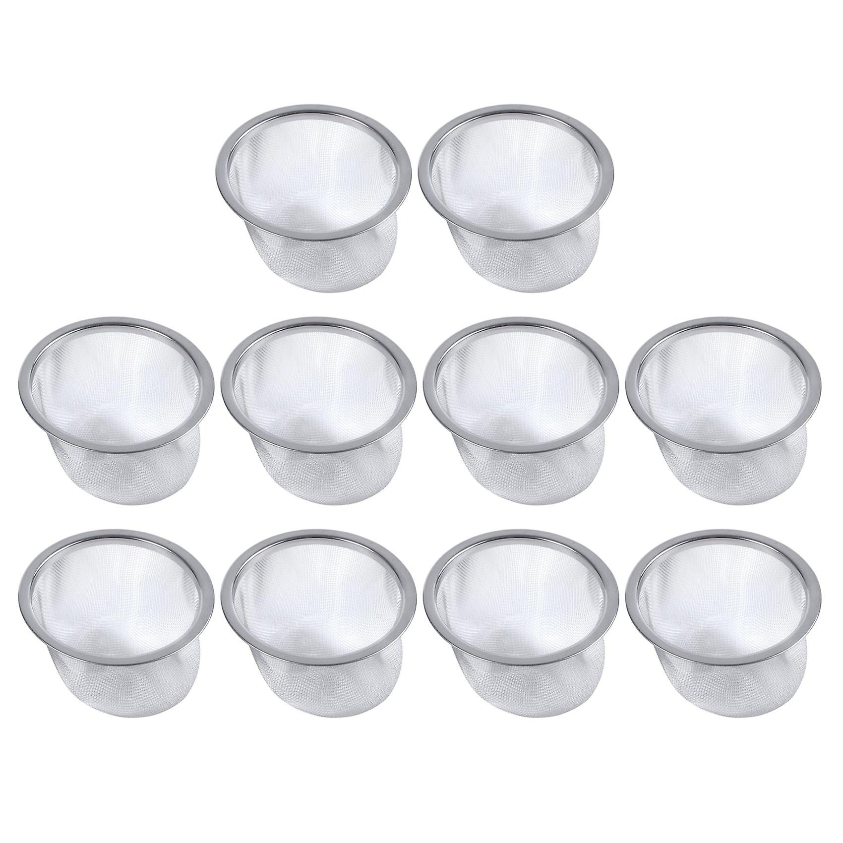 10x Średnica czajnika 80mm Metalowa siatka Herbata Liść Przyprawy Sitko Kosz Tonu srebrny