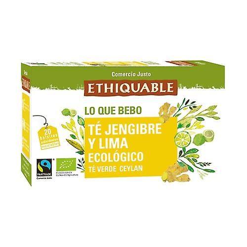 Ethiquable Zielona herbata z imbirem i limonką bio 20 saszetek po 36 g