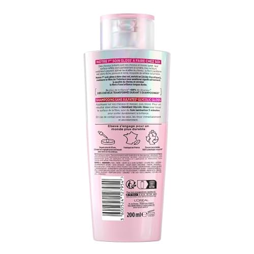 L'Oréal Paris - Rutyna do pielęgnacji twarzy i włosów - Kwas glikolowy - Szampon + pielęgnacja laminowania + peeling wygładzający i złuszczający - Elseve Glycolic Gloss - L'Oréal Paris Revitalift