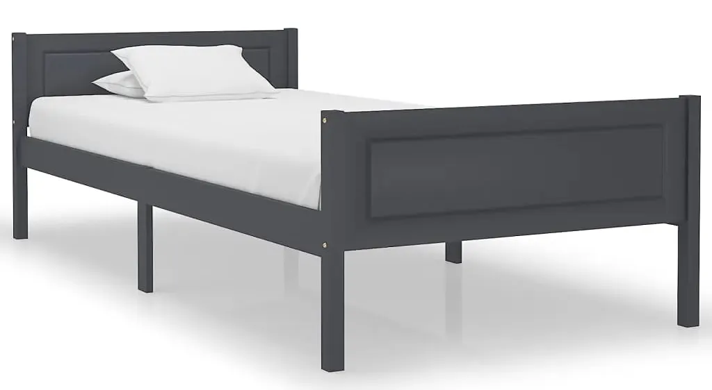 Szare skandynawskie łóżko z drewna 120x200 R9-G19