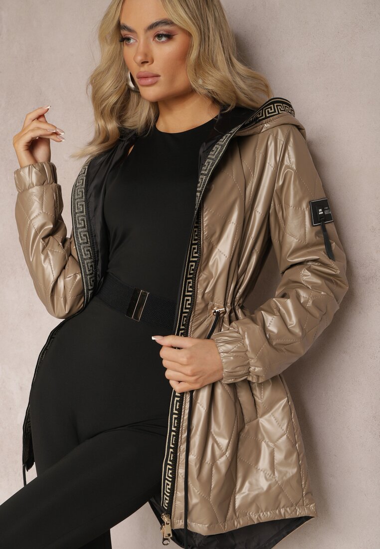 Ciemnobeżowa Kurtka Pikowana Diomasio