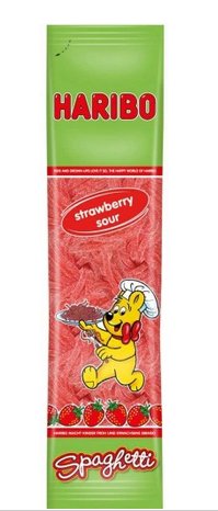 Haribo Spaghetti Fizz Truskawska kwaśne 200g