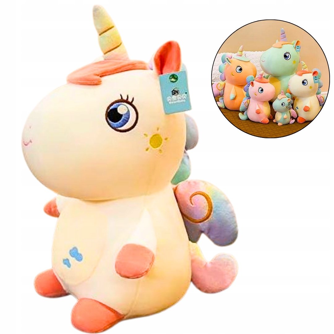 MASKOTKA PLUSZOWA PLUSZAK JEDNOROŻEC UNICORN KOŃ PRZYTULANKA KONIK 25CM